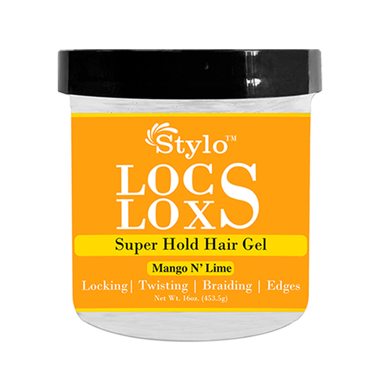 Stylo Locs Loxs Super Hold Hair Gel  Black Castor Oil & Sea Moss (16oz)