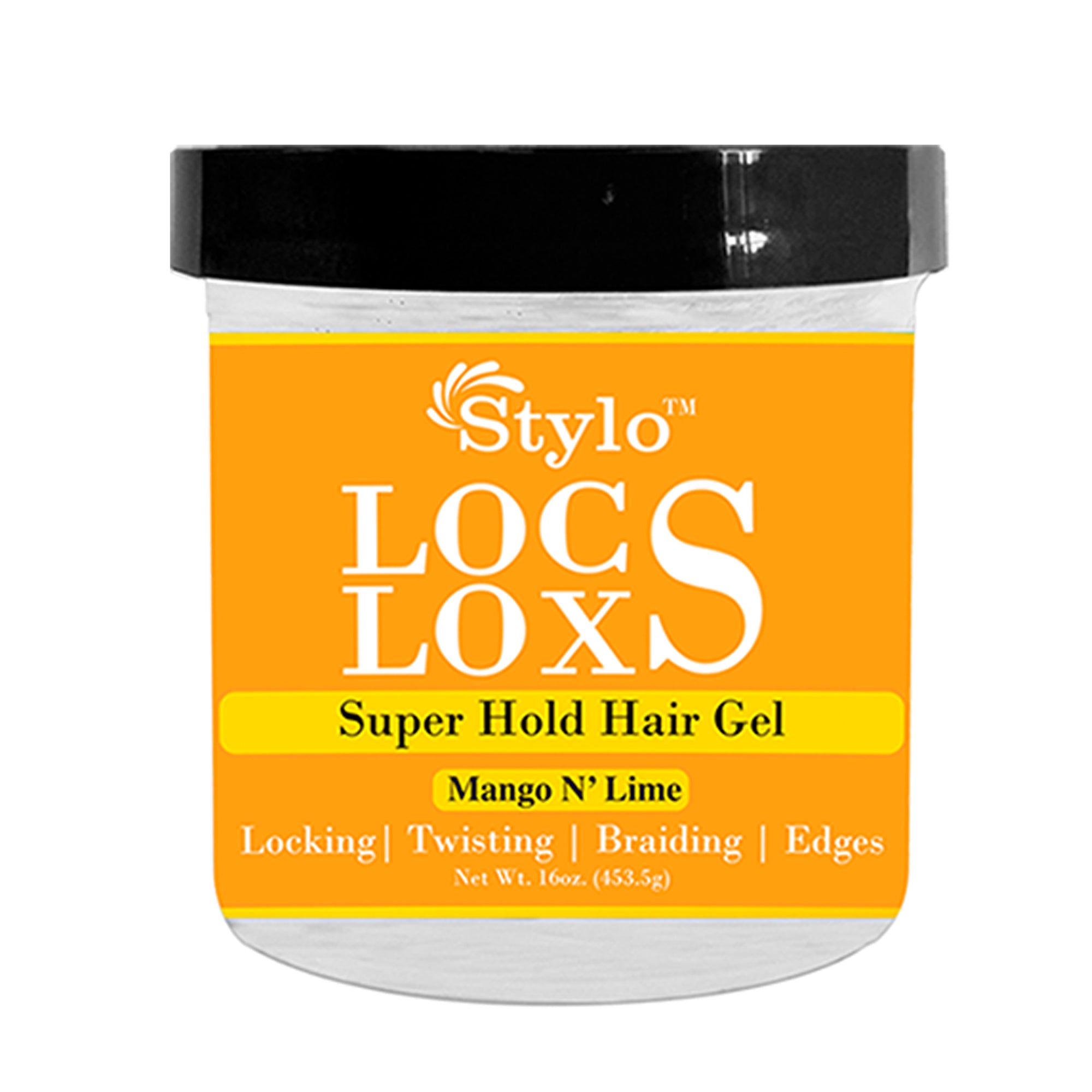 Stylo Locs Loxs Super Hold Hair Gel  Black Castor Oil & Sea Moss (16oz)