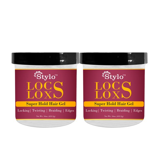 Stylo™ Locs Loxs Super Hold Hair Gel Locking, Twisting, Braiding & Edges 2 Pack Deal 16oz