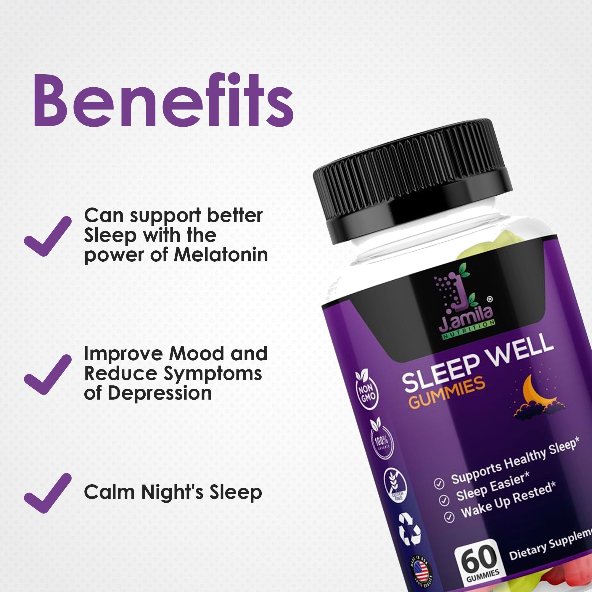 J. AMILA Sleep Well Gummies (60ct)