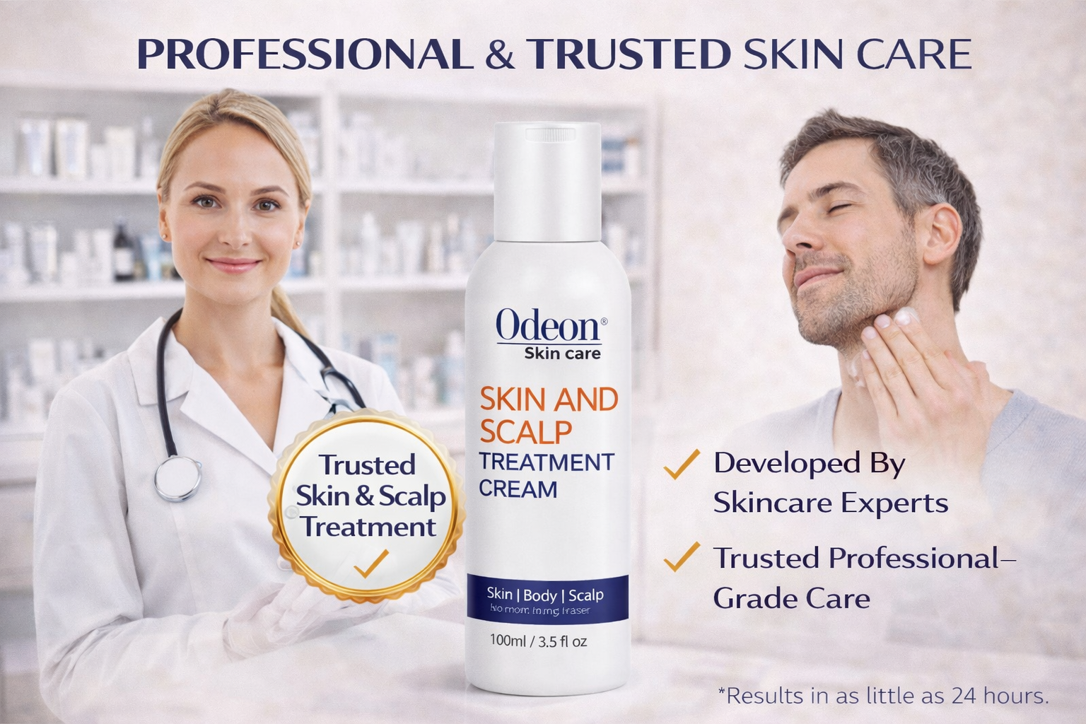 Odeon Professional Razor Bumps Care & Skin and Scalp Treatment Duo – Ingrown Hair & Irritation Relief (2 x 3.5 fl oz)