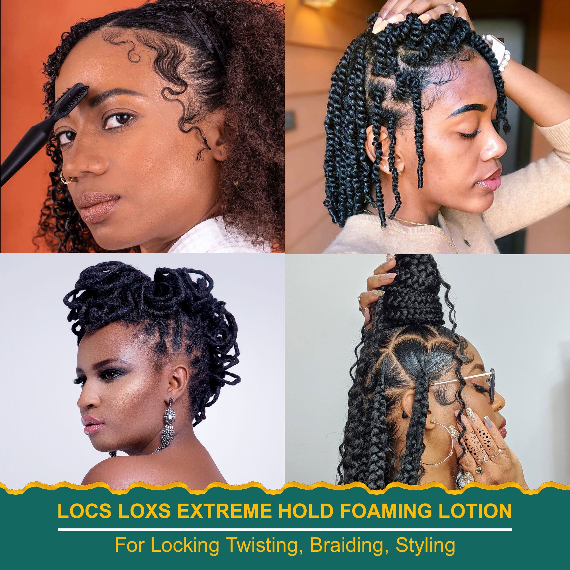 Stylo Locs Loxs Moisturizing Hair Styling Foaming Lotion - Black Castor Oil & Sea Moss (8oz)
