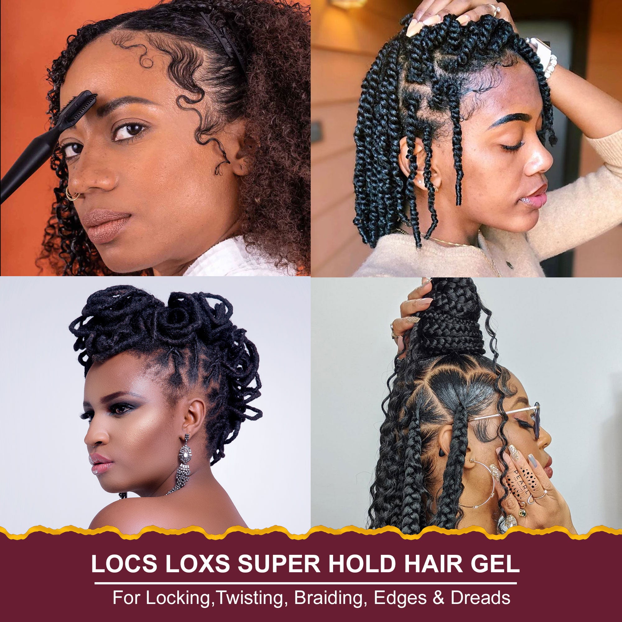STYLO Locs Loxs Super Hold Hair Gel & Styling Foaming Lotion Extreme Hold (Pack of 2)