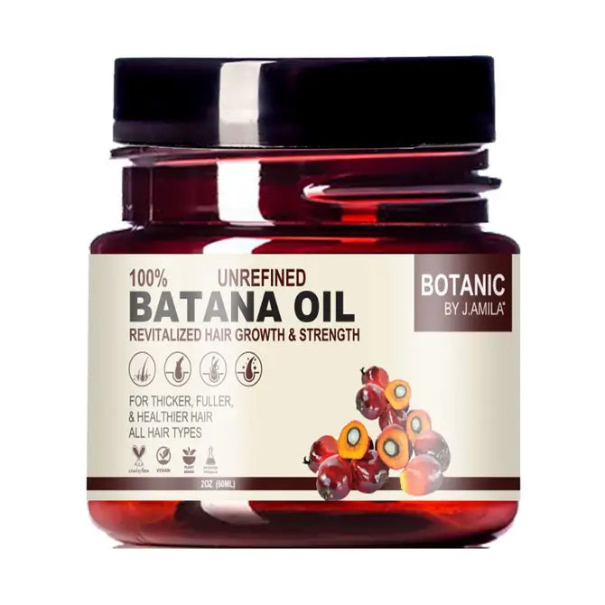 BOTANIC BY J.AMILA® 100% Unrefined Batana Oil Revitalized Hair Growth & Strength – Thicker, Fuller & Healthier Hair for All Hair Types 2oz / 60mL