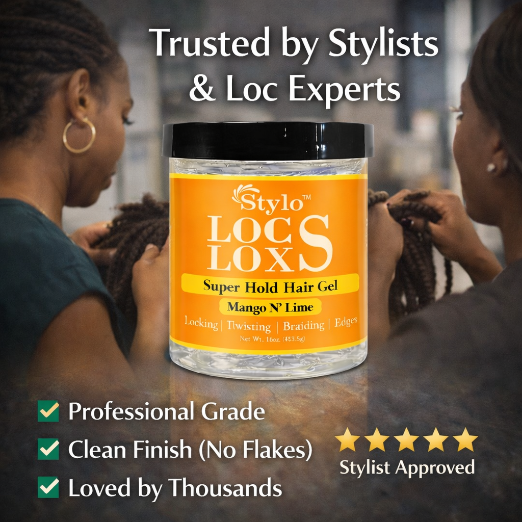 Stylo™ Locs Loxs Super Hold Hair Gel Locking, Twisting, Braiding & Edges Hold Hair Gel - Mango N&