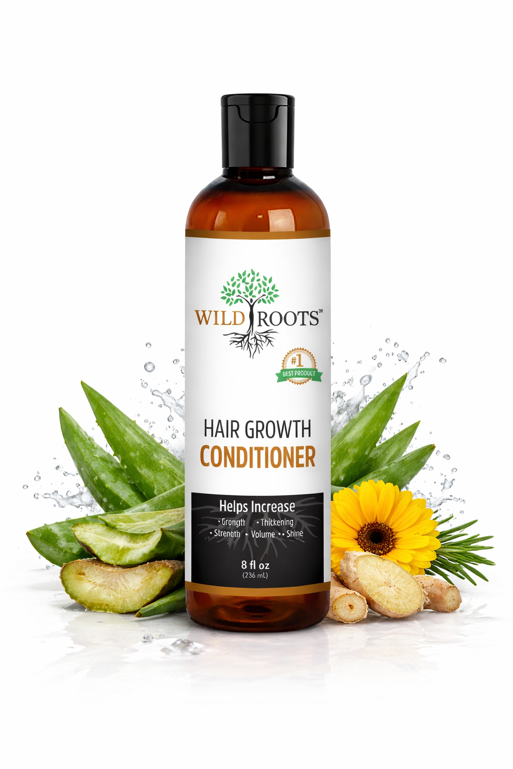 Wild Roots Hair Growth Conditioner – Strengthening & Thickening Treatment for Fuller, Healthier Hair (8oz)