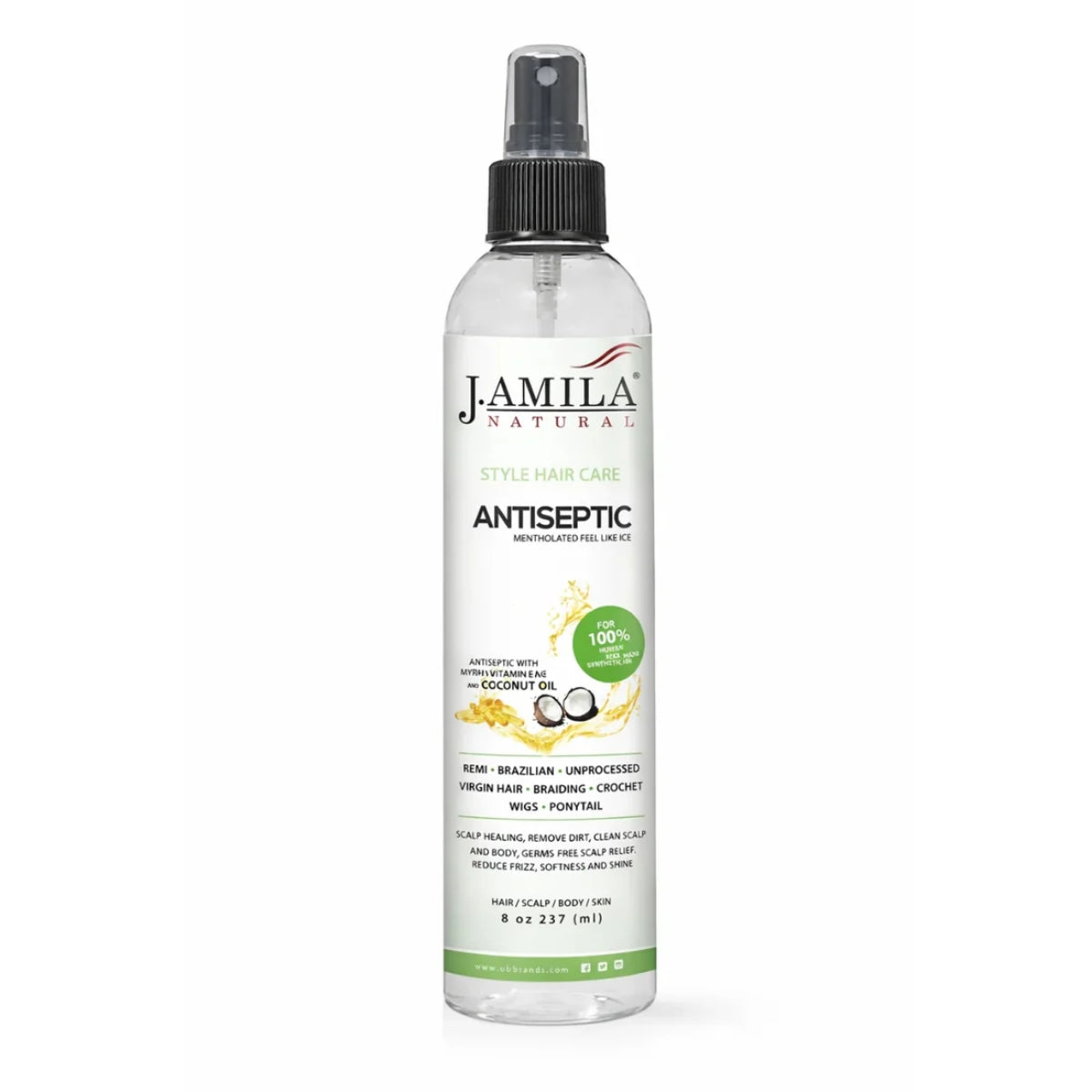 J. Amila Natural Antiseptic Spray with Coconut Oil – Mentholated