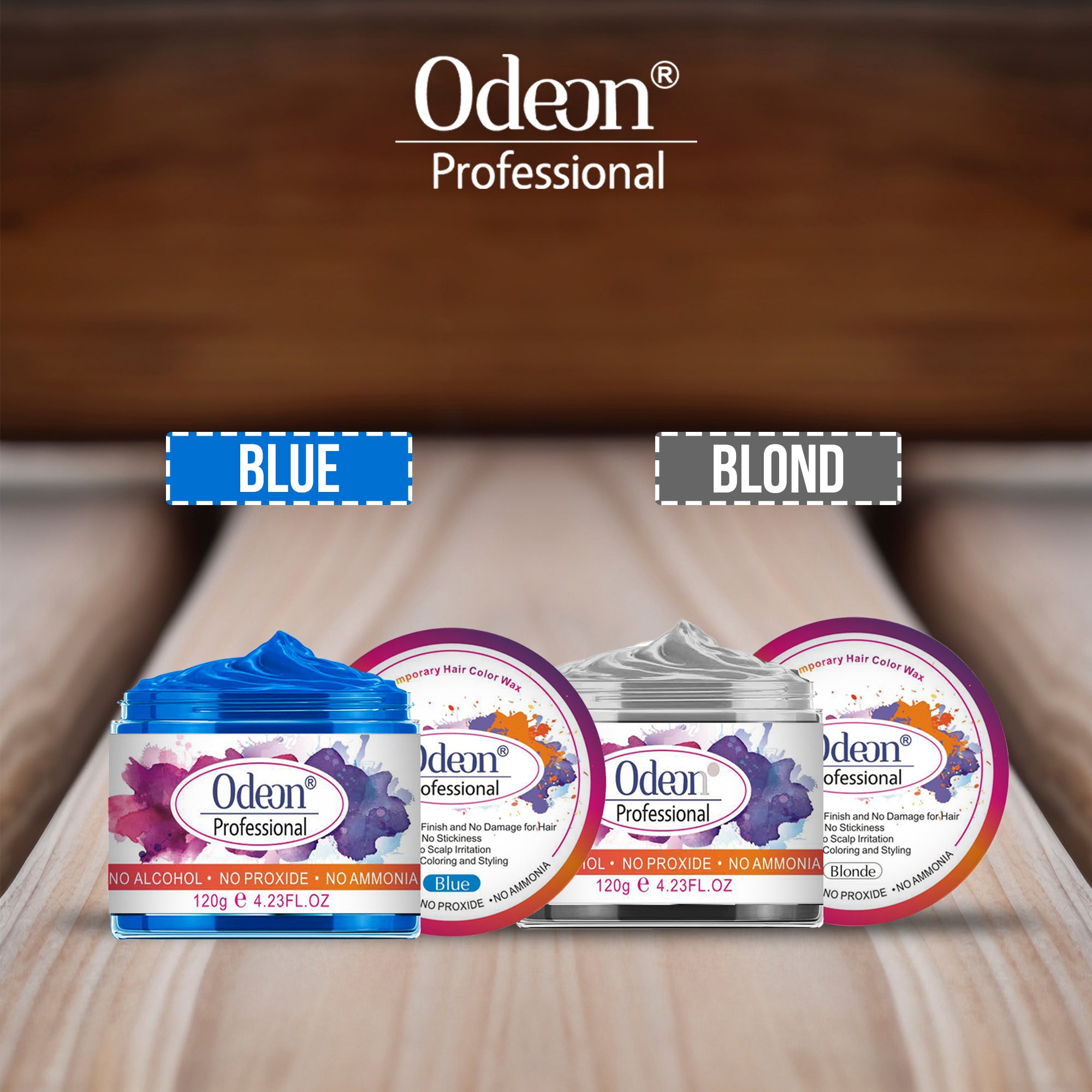 ODEON® Professional HAIR COLOR WAX BLUE & BLONDE Pack of 2 (4.23oz)
