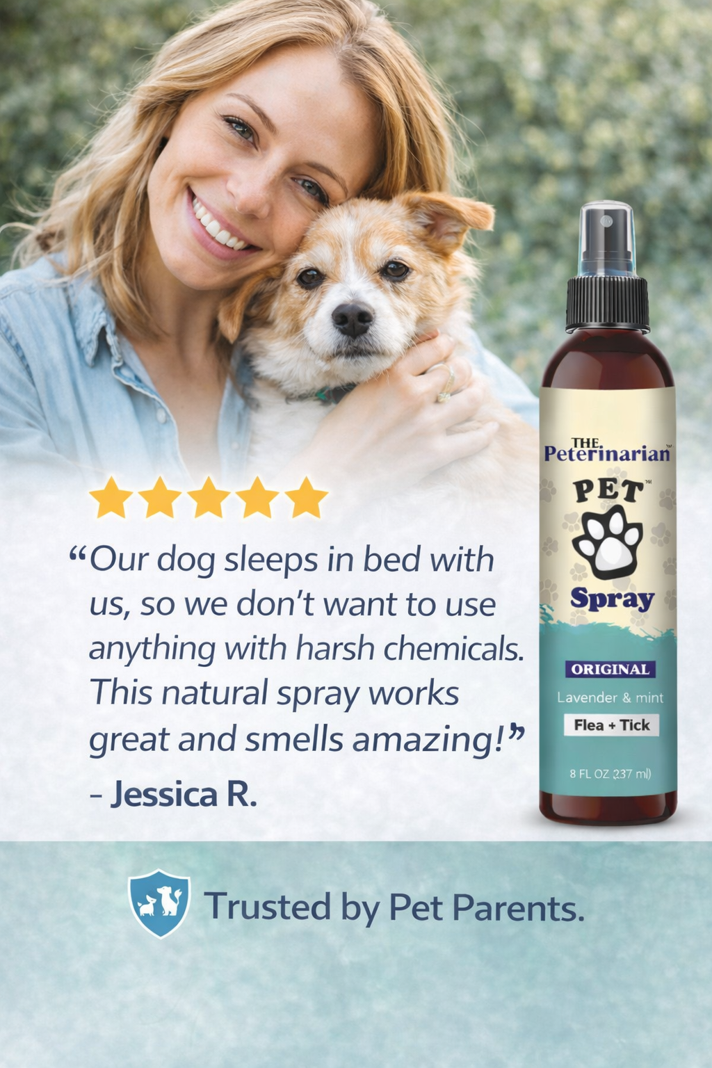 The PetErinarian™ Natural Flea & Tick Spray – Lavender & Mint 8oz