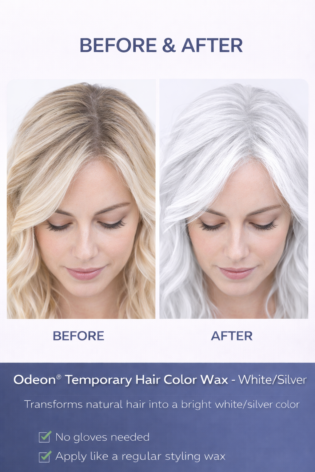 Odeon Professional Blonde Hair Color Wax – Temporary Hair Dye for Women & Men | Washable, Natural Formula, Easy Styling (4.23oz)