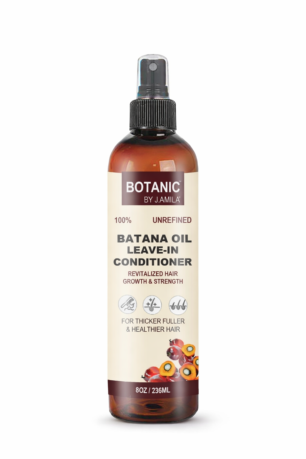 Botanic by J.Amila 100% Unrefined Batana Oil Leave-In Conditioner – Lightweight Moisture & Strength Spray 8 oz