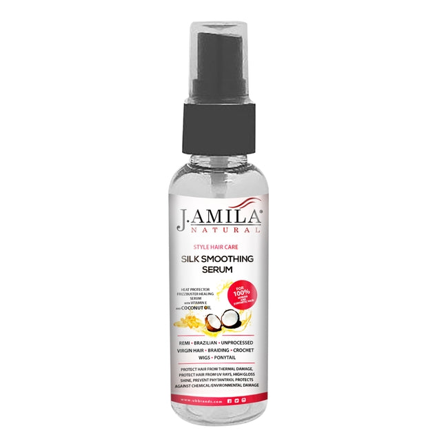 J. AMILA NATRUAL Style Hair Care Silk Smoothing Serum With Vitamin E & Coconut Oil (2oz)