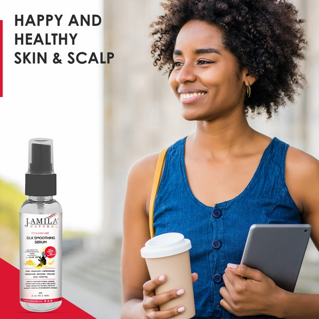 J. AMILA NATRUAL Style Hair Care Silk Smoothing Serum With Vitamin E & Olive Oil (2oz)