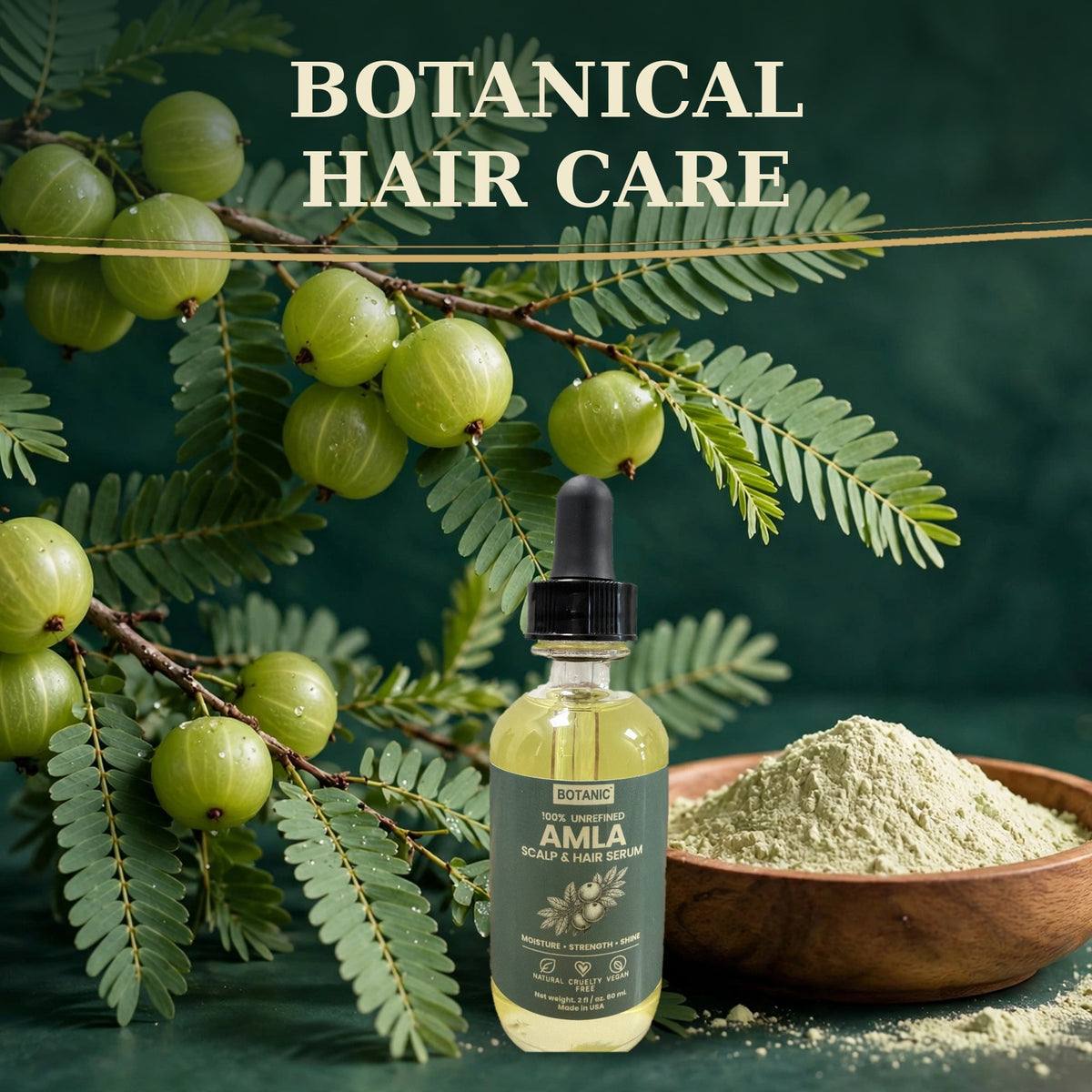 Botanic 100% Unrefined Amla Scalp & Hair Serum - 2 fl oz