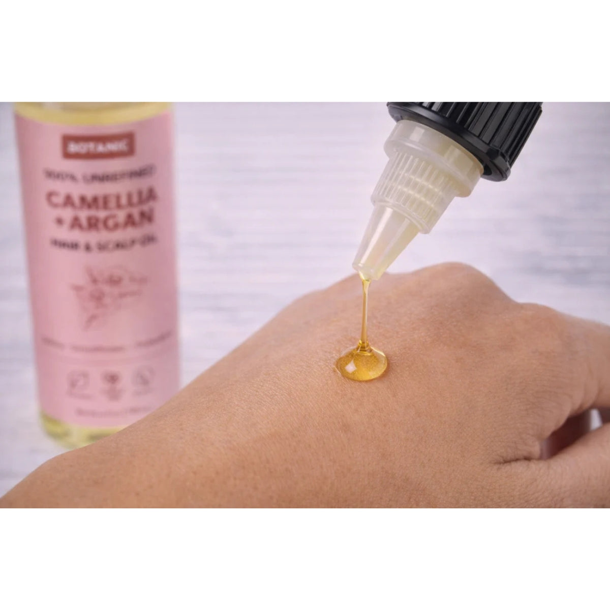 100% Unrefined Camellia + Argan Hair & Scalp Oil – Shine, Smoothness & Protection | Vegan, Cruelty-Free 4 fl oz (118 mL)