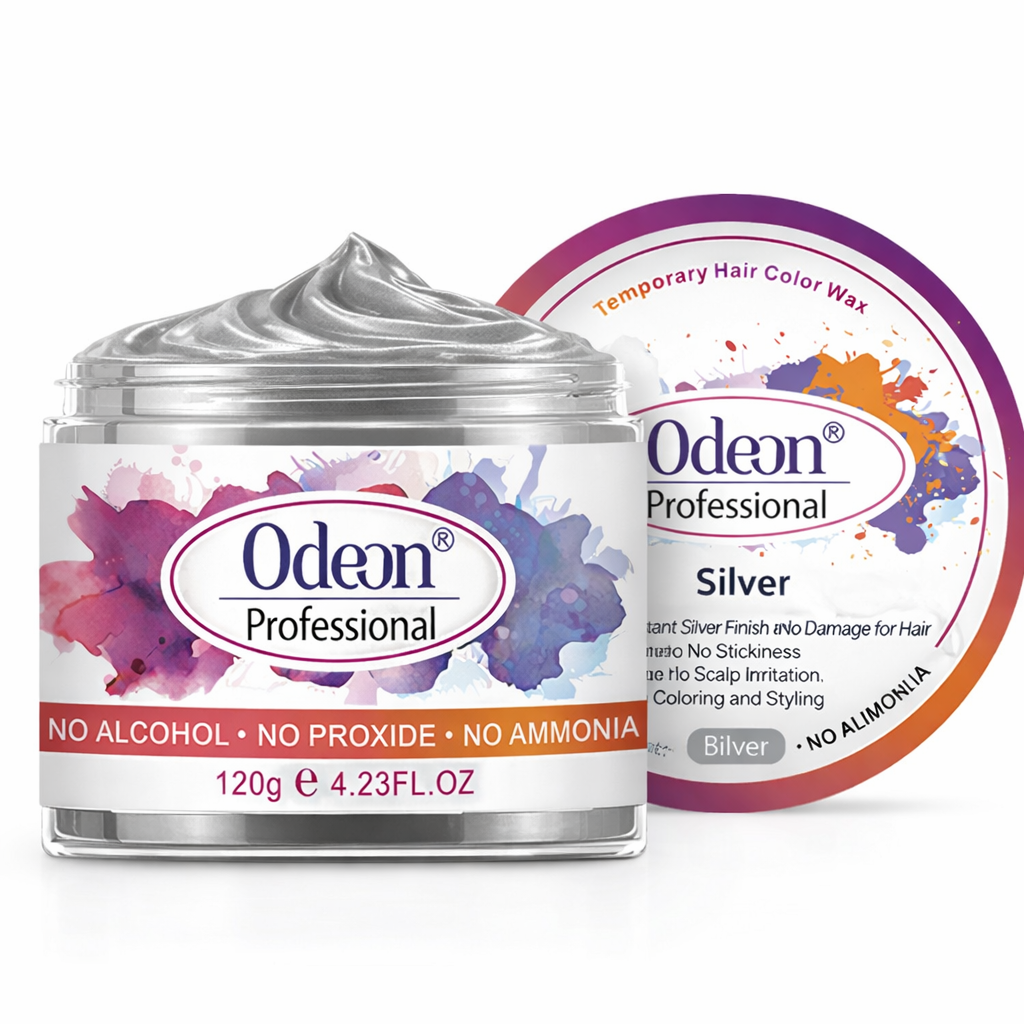 Odeon Professional Silver Hair Color Wax – Temporary Hair Dye for Women & Men | Washable, Natural Ingredients, Easy Styling (4.23oz)