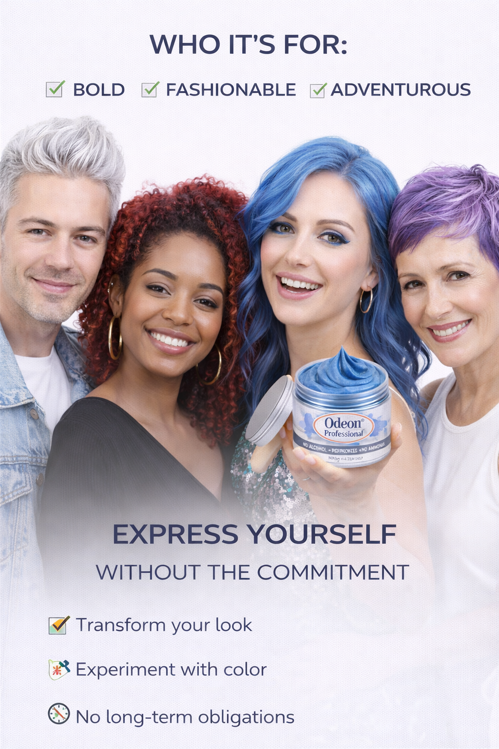 Odeon Professional Blonde Hair Color Wax – Temporary Hair Dye for Women & Men | Washable, Natural Formula, Easy Styling (4.23oz)