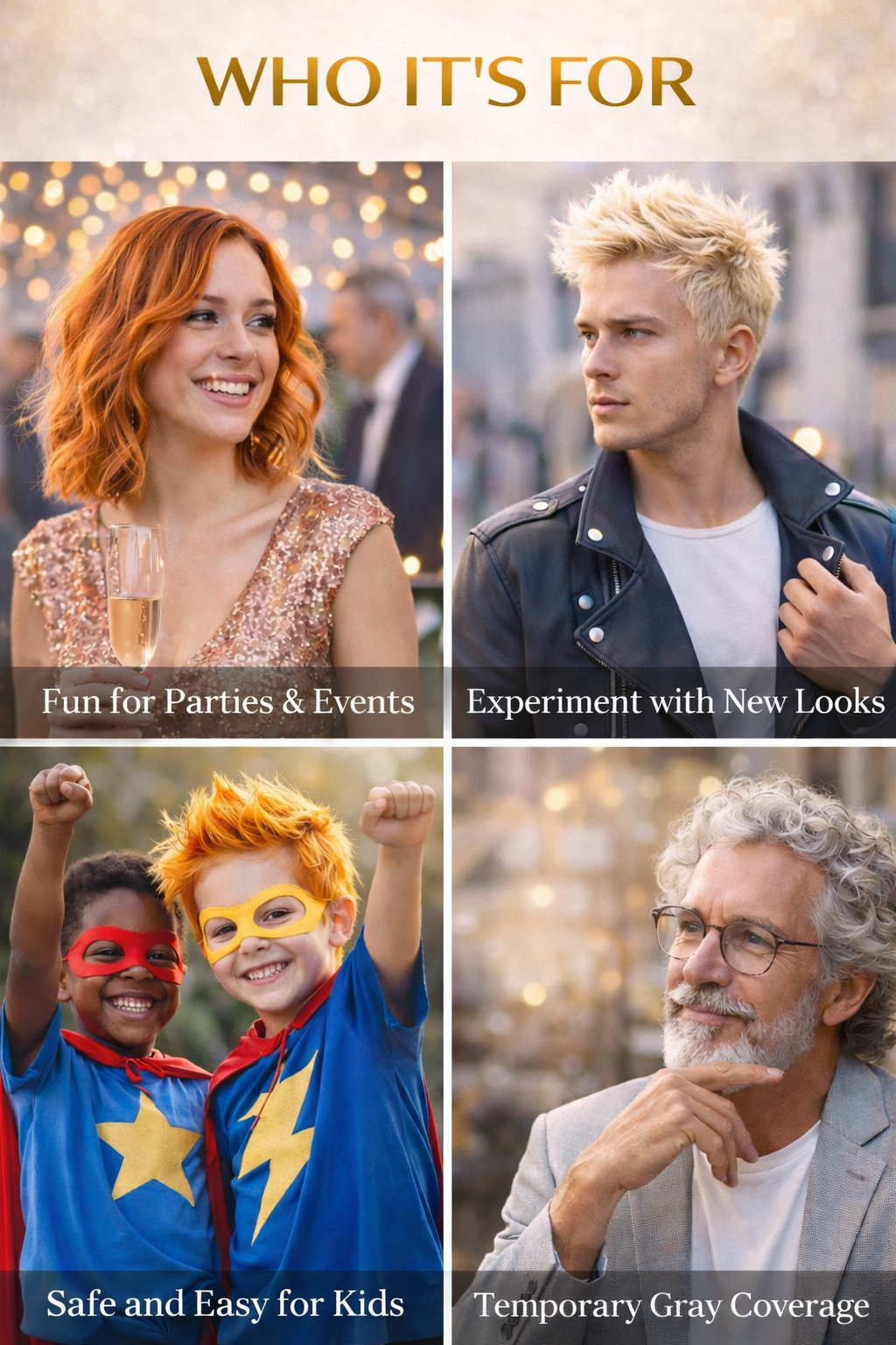 Odeon Professional Hair Color Wax Temporary Hair Dye For Women & Men Gold (4.23oz)