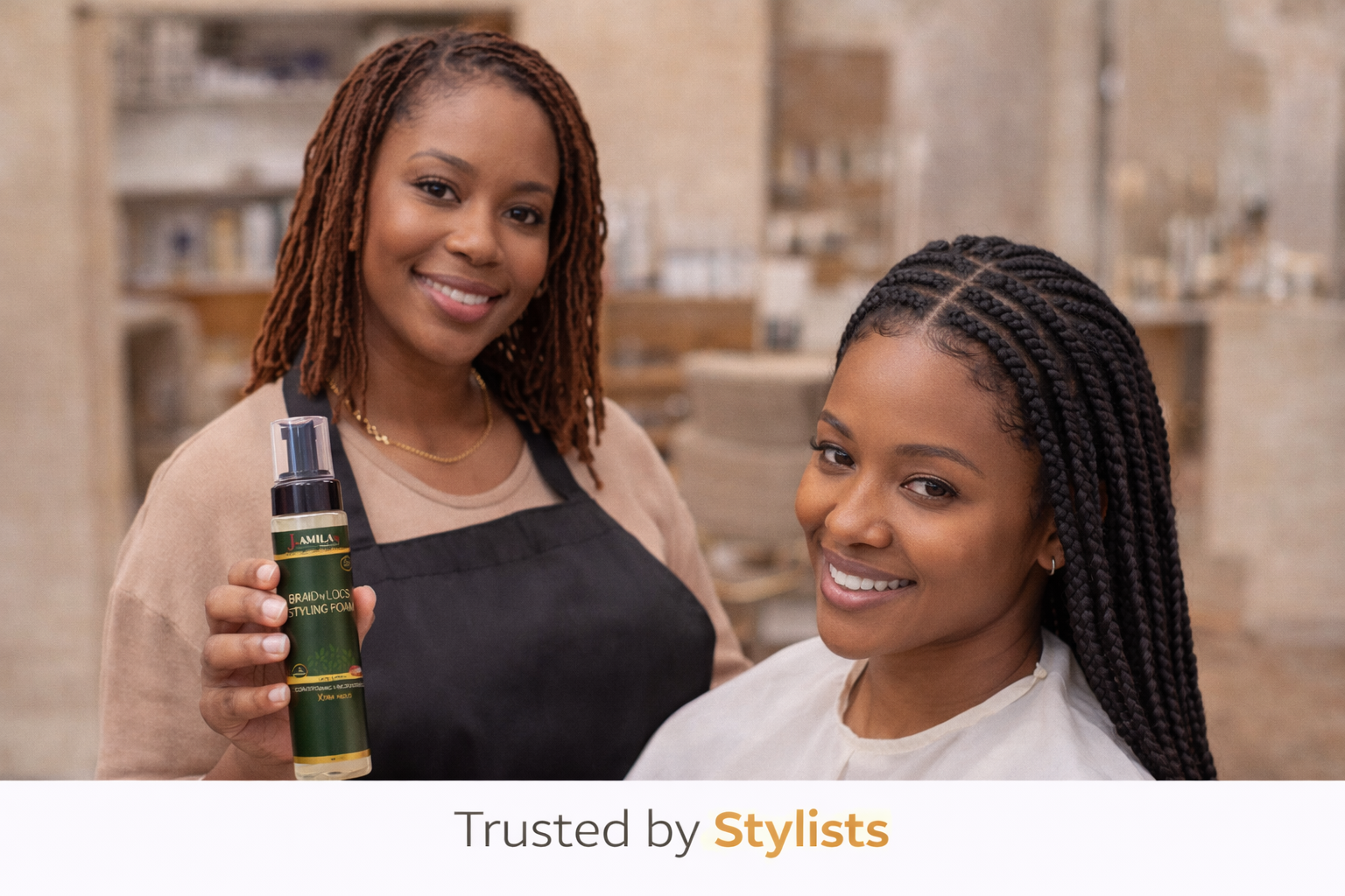 J. AMILA® Braid ’N Locs Styling Foam – Xtra Hold, Long-Lasting Shine (8oz)