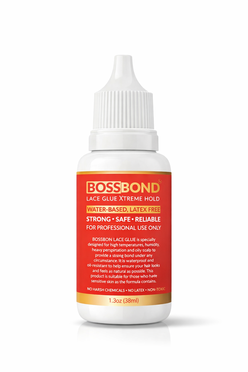 BossBond Lace Glue Xtreme Hold Water-Based, Latex-Free Wig & Lace Adhesive 1.3 Oz