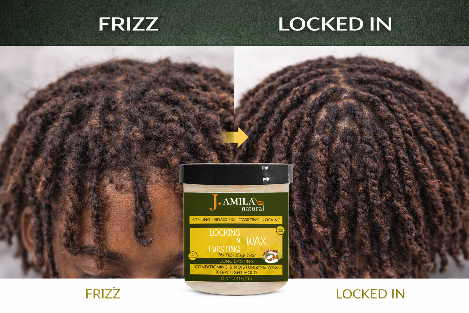 Jamila Natural Award-Winning– Xtra Tight Hold Twisting ‘N Locking Wax (8oz / 240ml)