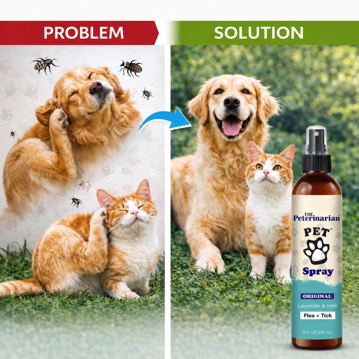 The PetErinarian™ Natural Flea & Tick Spray – Lavender & Mint 8oz