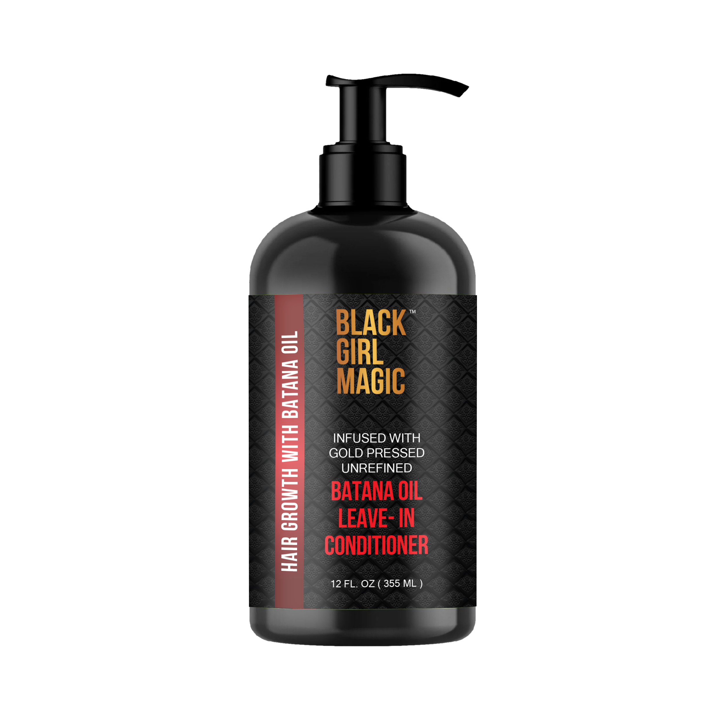 Black Girl Magic infused with gold press, unrefined Batana oil leave in conditioner 12 Oz