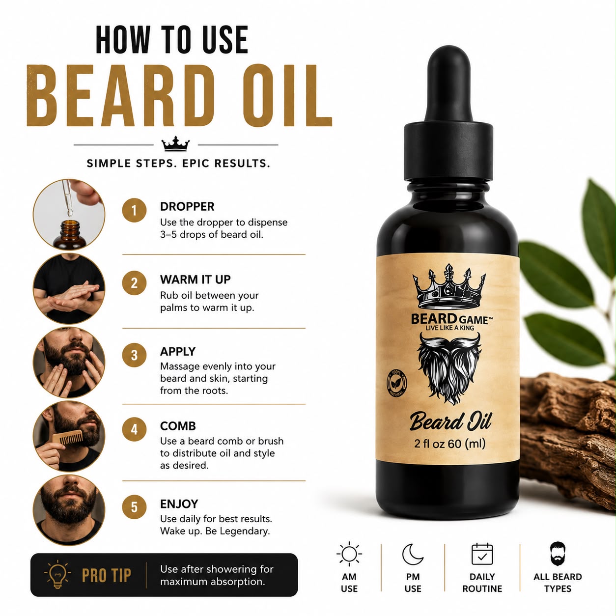 Beard Game Premium Beard Oil | Soft, Healthy & Well-Groomed Beard