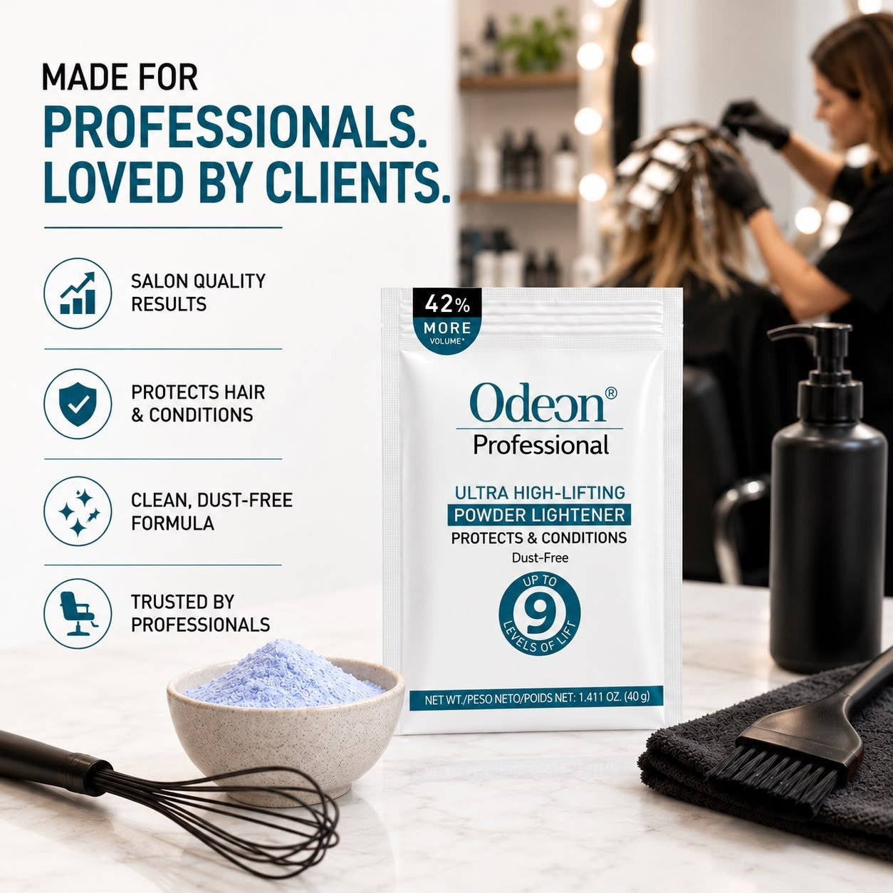 Odeon Professional Ultra High-Lifting Powder Lightener Trial Size | Up to 9 Levels of Lift