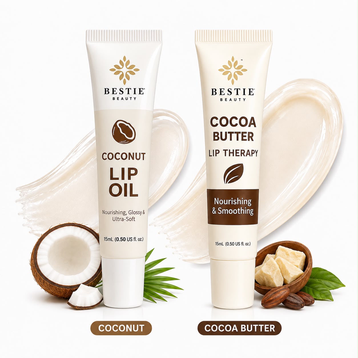 Bestie Beauty Coconut Lip Oil & Cocoa Butter Lip Therapy Duo