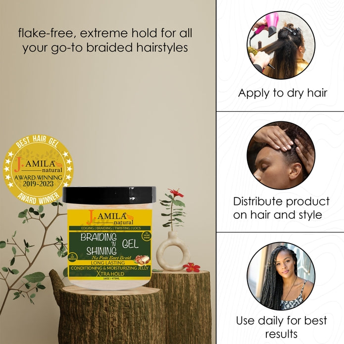 J. AMILA Award-Winning Braiding ‘N Shining Gel (16oz)