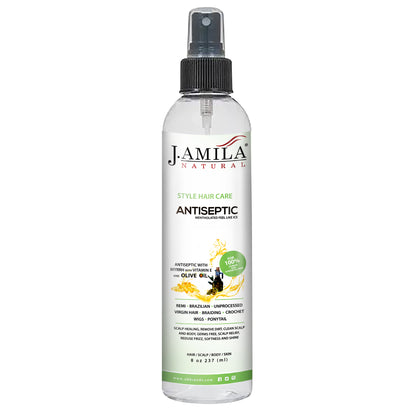 J. AMILA NATURAL Hair Care Antiseptic Frizz Control &amp; Shine With Vitmin E &amp; Coconut Oil (8oz)
