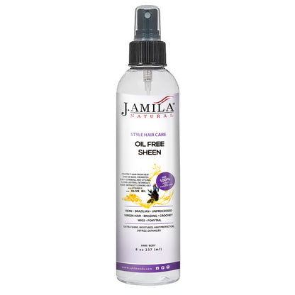 J. AMILA NATURAL Hair Care Styling Oil Free Sheen wirh Vitamin E &amp; Coconut Oil 8 oz 237ml