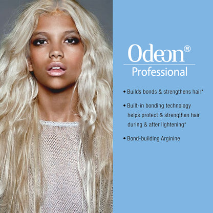 Odeon Professional Ultra-Lifting Powder Lightener Up to 9 Levels with Mixing Bowl and Dye Brush 16oz (500g)