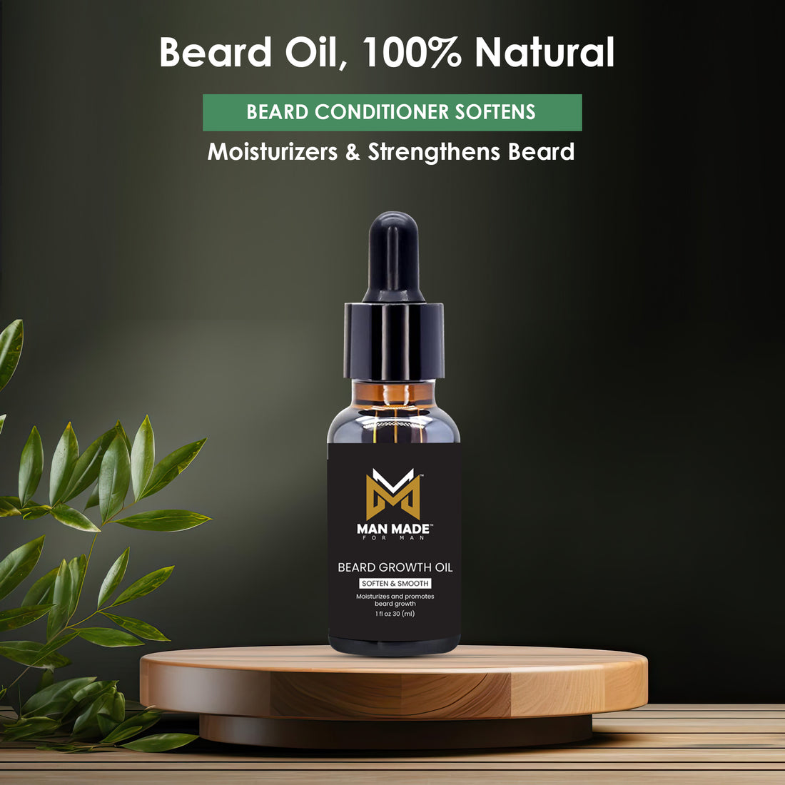 Man Made for Man Beard Growth Oil Soften &amp; Smooth (1 fl oz)