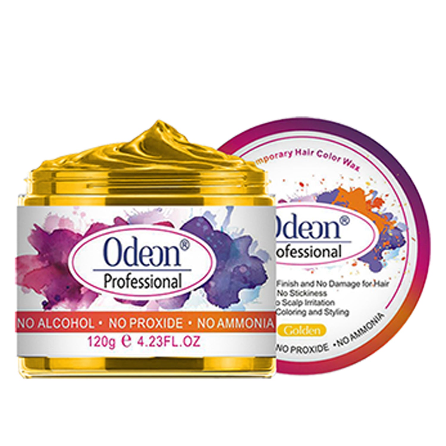 Odeon Black Hair Color Wax, Temporary Hair Dye for Women &amp; Men (4.23oz)