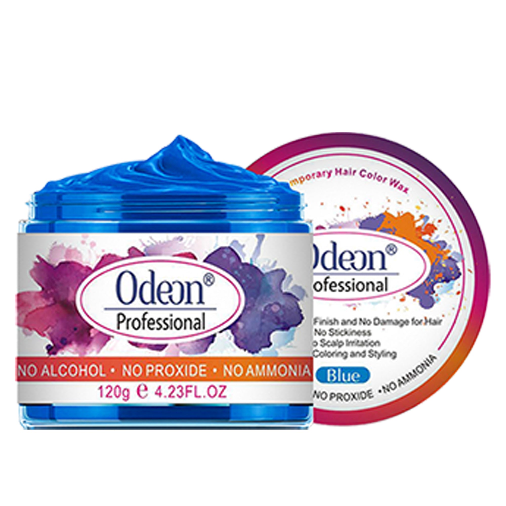 Odeon Blue Hair Color Wax, Temporary Hair Dye for Women &amp; Men (4.23oz)