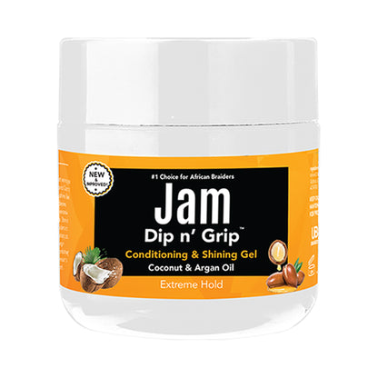 Jam Dip n Grip Argan and Coconut Oil Conditioning &amp; Shining Gel Extra Extreme Hold, All Hair Types (4oz)