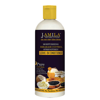 J. AMILA Naturally Hair Care Pure Moisturizing Breakage Control Leave-in Conditioner Hydrates And Nourishes Hair For All Hair Types (12 oz)