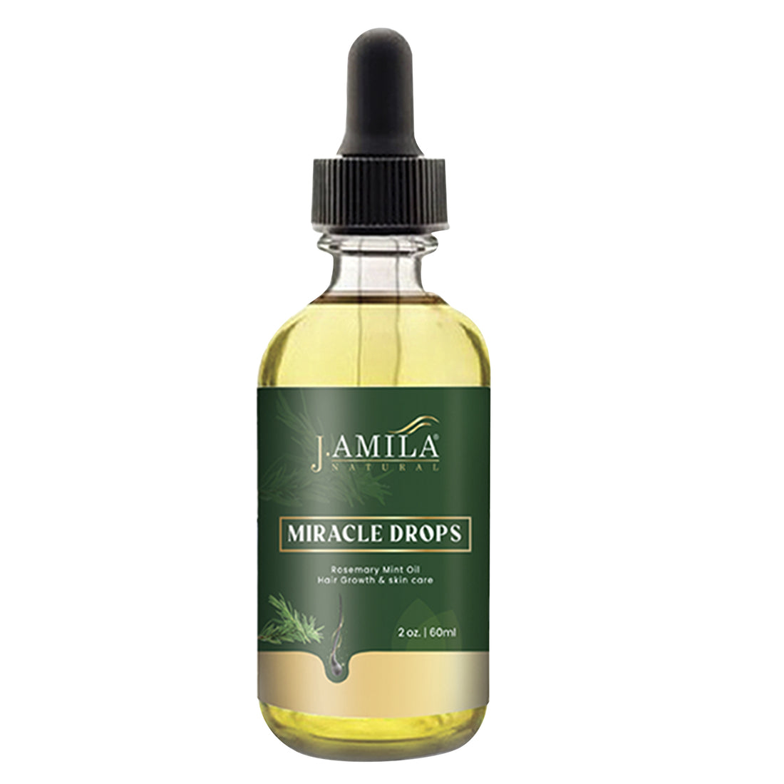 J. AMILA Natural Miracle Drops Rosemary Mint Oil Hair (2oz)