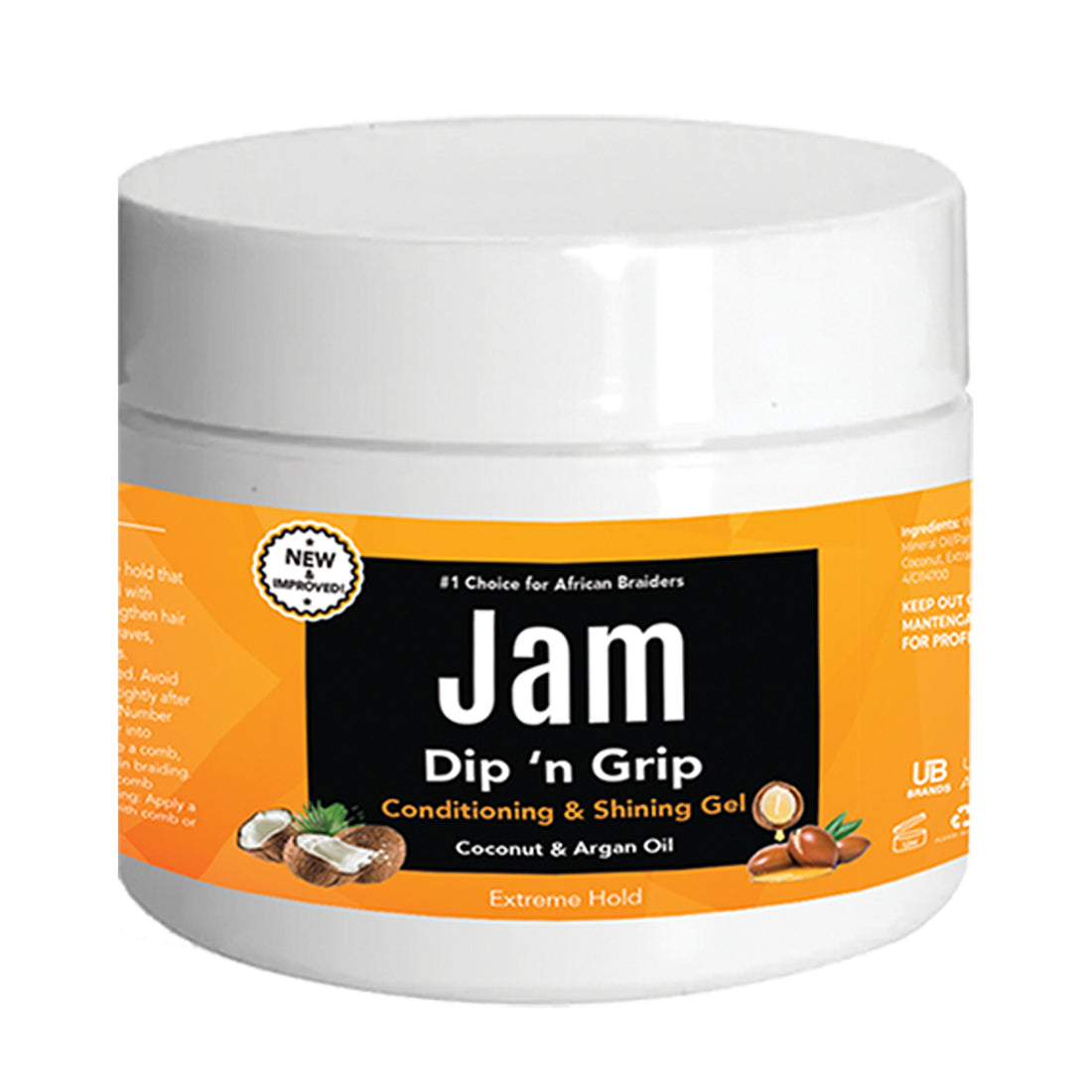 Jam Dip n Grip Coconut &amp; Argan Oil Extreme Hold Gel (8oz)