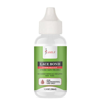 J. AMILA Lace Bond Xtreme Hold Glue - Strong, Safe, Reliable, No Harsh Chemicals, Non-Toxic, Invisible Wig Bond, Long-Lasting Hold, Professional Use, 1.3 oz 38ml