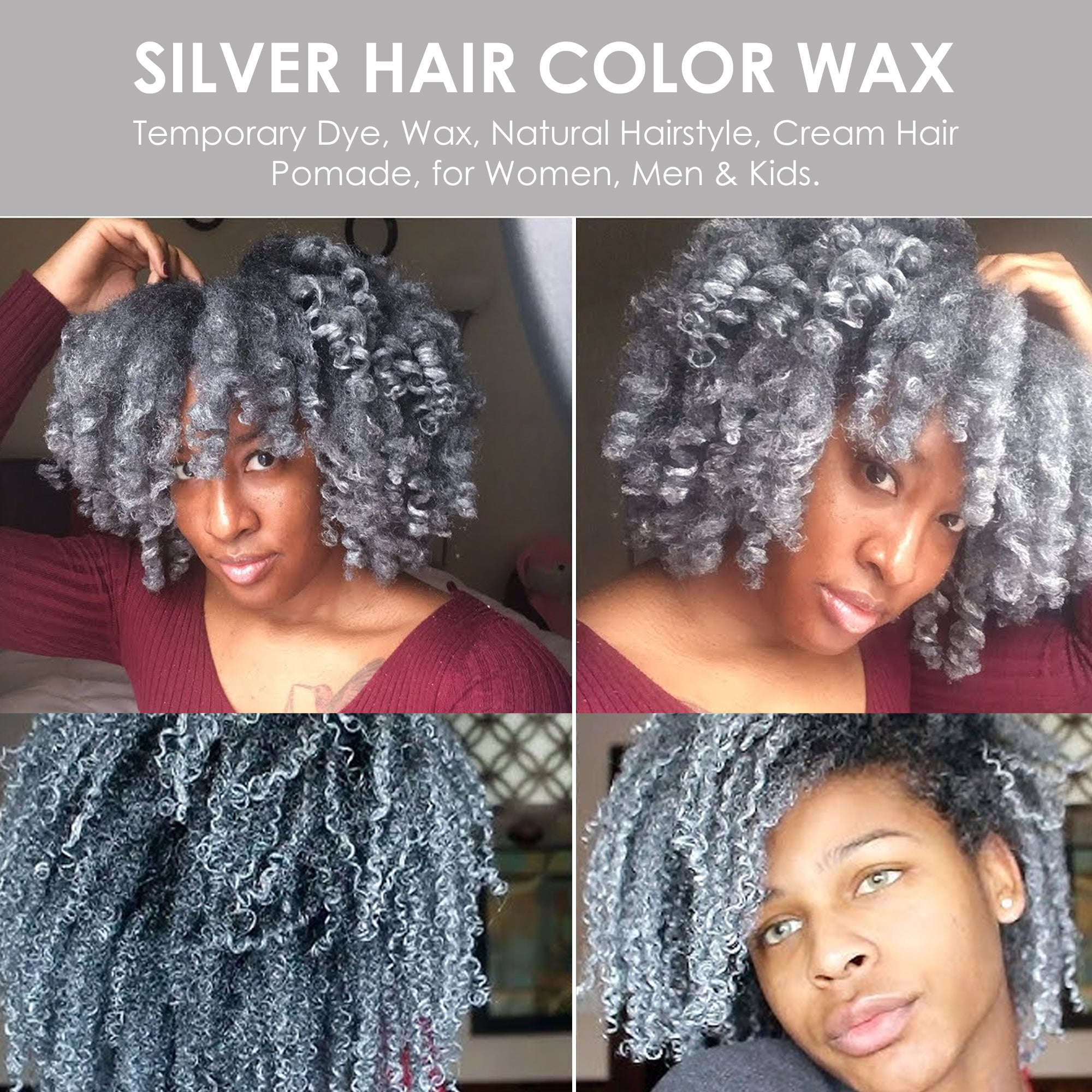 Odeon Silver Hair Color Wax, Temporary Hair Dye for Women &amp; Men (4.23oz)