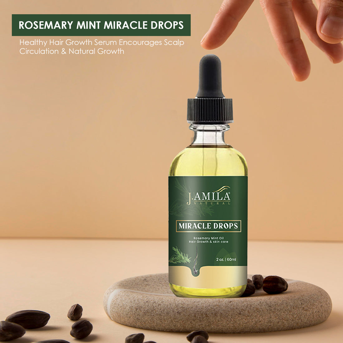 J. AMILA Natural Miracle Drops Rosemary Mint Oil Hair (2oz)