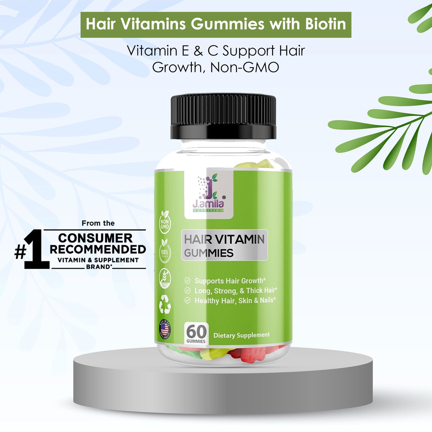 J. AMILA Hair Vitamin Gummies (60ct)