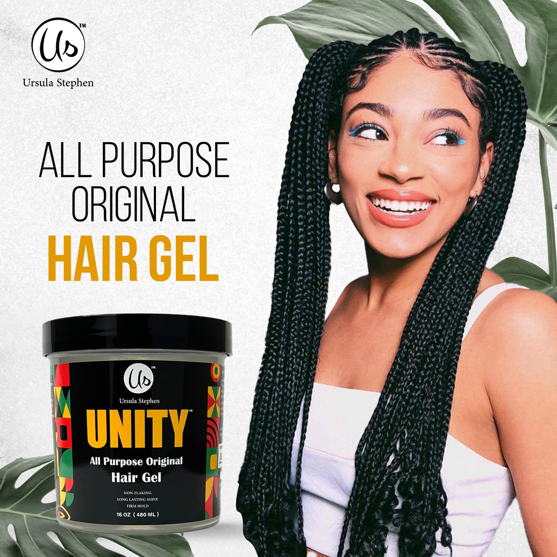 Ursula Stephen Unity All Purpose Original Hair Gel Non-Flaking, Long Lasting Shine, Firm Hold For All Hair Types 16 oz