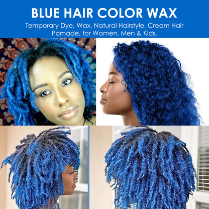 Odeon Blue Hair Color Wax, Temporary Hair Dye for Women &amp; Men (4.23oz)