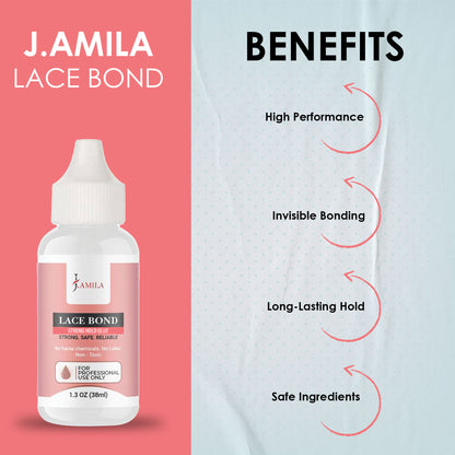 J. AMILA Professional Lace Bond Strong, Safe, Reliable Hair Adhesive Water and Oil Resistant for Invisible Wig Bonding 1.3 oz 38ml