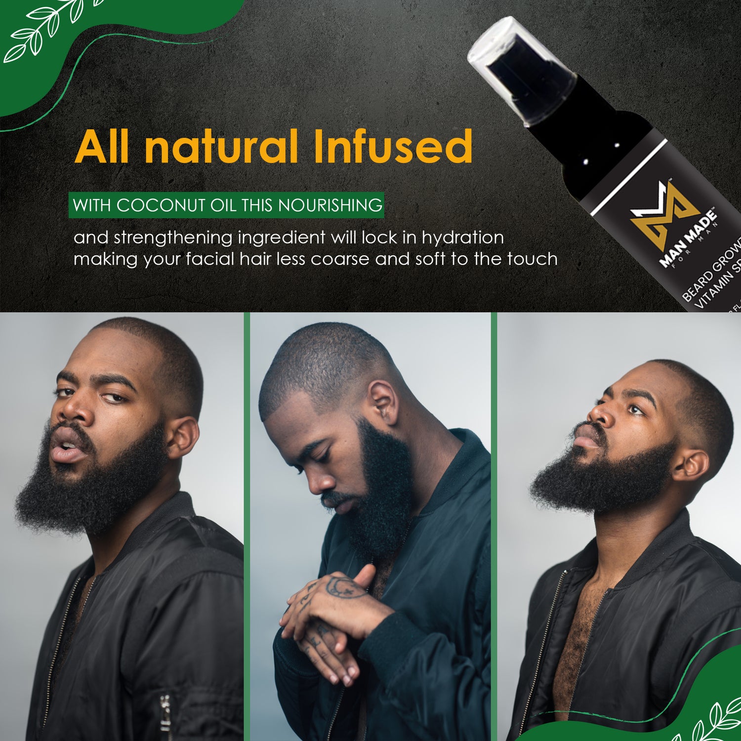 Man Made for Man Beard Growth Vitamin Spray (2 fl oz)