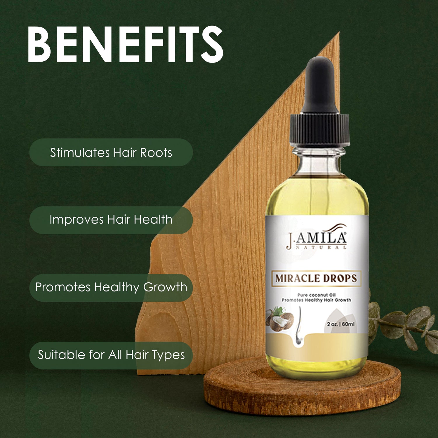 J. AMILA Natural Miracle Drops Pure Coconut Oil (2oz)